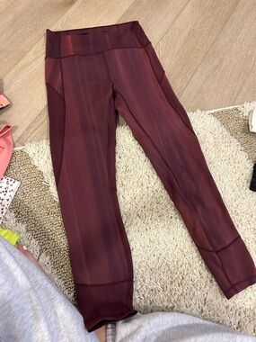 Lululemon High-Waist Leggings in Deep Burgundy